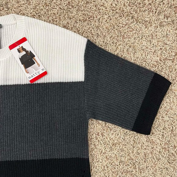 Matty M Women's Elbow Sleeve Colorblock Sweater, Size Medium (New) - Picture 7 of 13